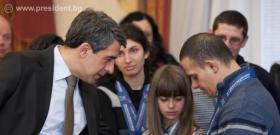 Президентът Росен Плевнелиев на среща с българските атлети, участници в Световните зимни игри 