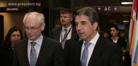 В Брюксел президентът Росен Плевнелиев проведе работна среща с президента на Европейския съвет Херман Ван Ромпой.