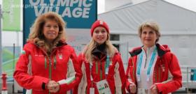 С председателя на Българския олимпийски комитет Весела Лечева и фигуристката Александра Фейгин