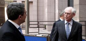 В Брюксел президентът Росен Плевнелиев проведе работна среща с президента на Европейския съвет Херман Ван Ромпой.