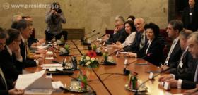 В Будапеща президентът Росен Плевнелиев се срещна с председателя на Националното събрание на Унгария Ласло Кьовер.